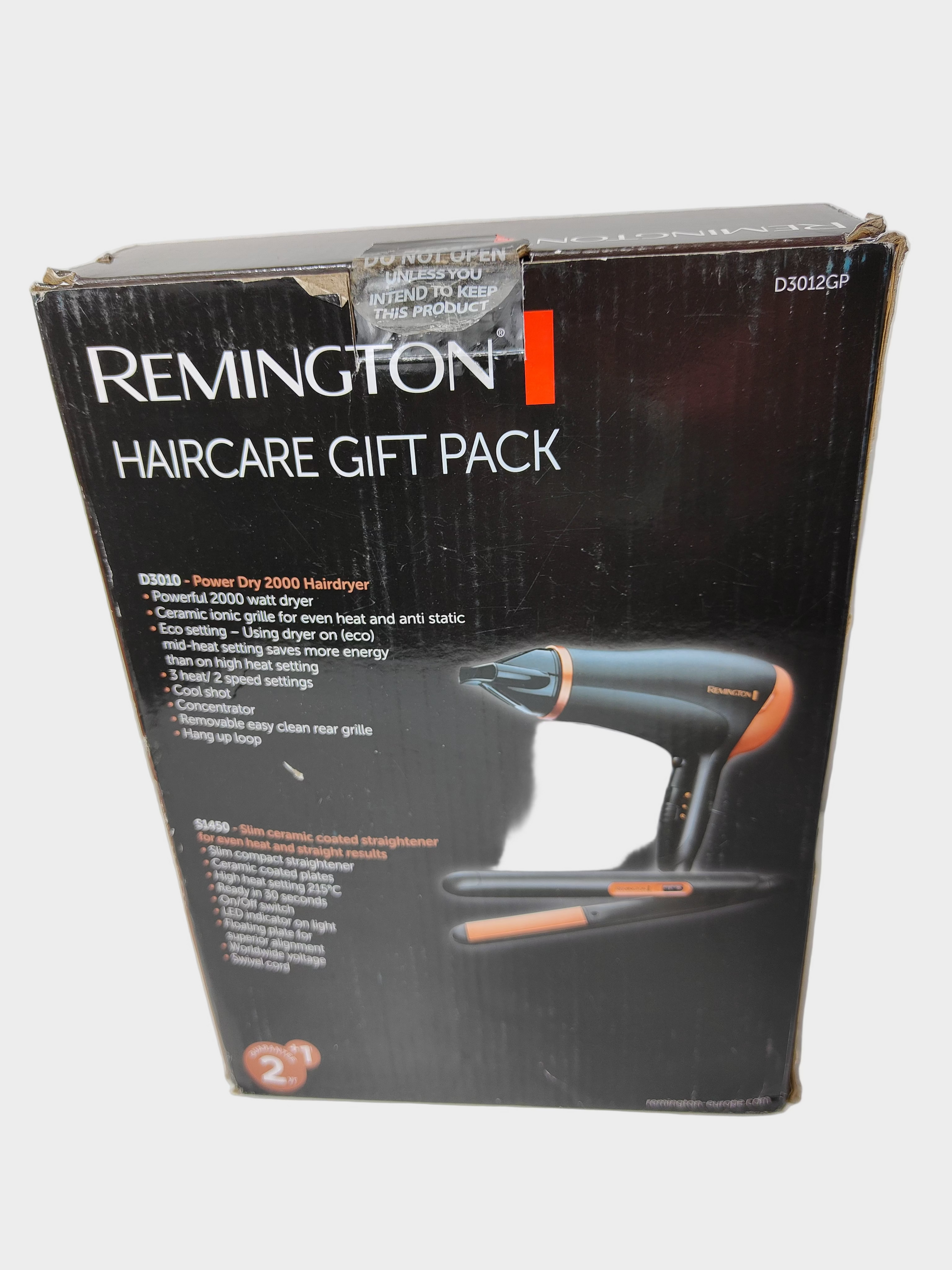 Remington Hair Care Gift Set Ceramic Hair Straighteners & 2000W Ionic Hair Dryer in Black Bronze Colour