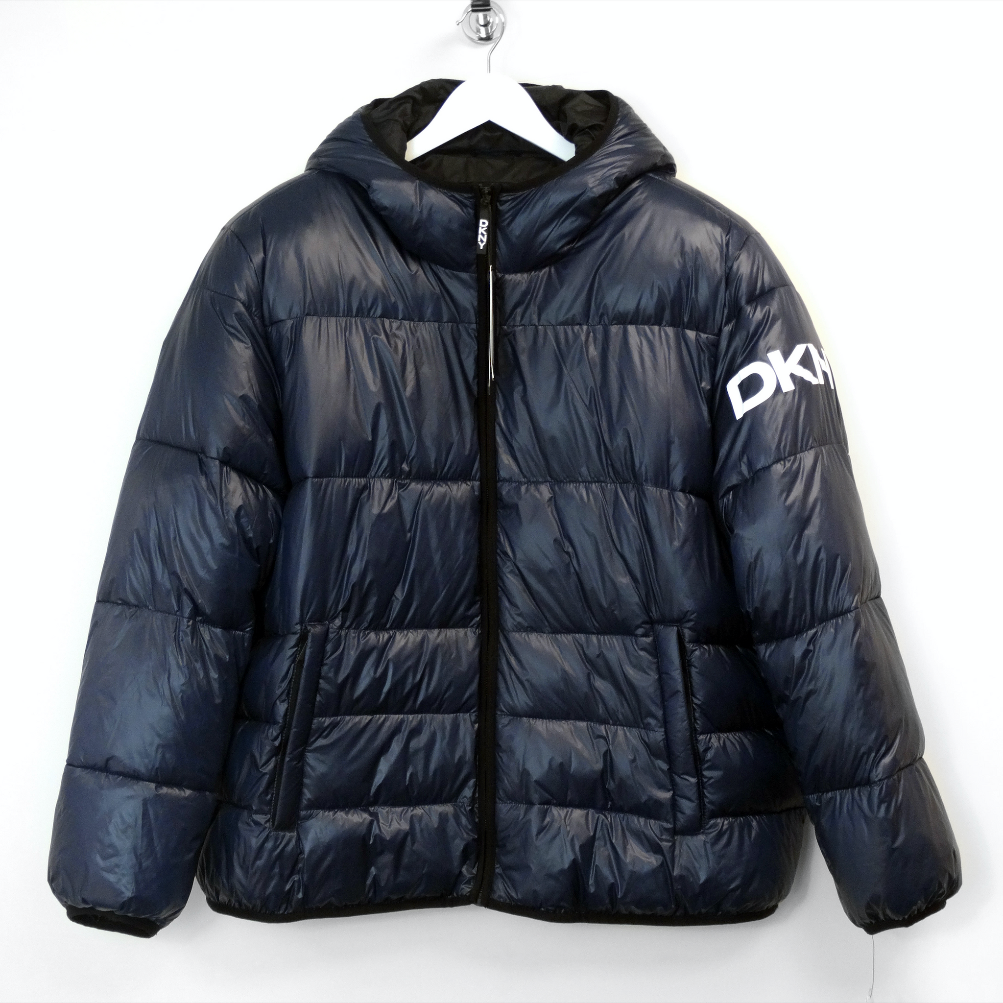 DKNY Mens Water Resistant Ultra Loft Puffer Jacket Navy