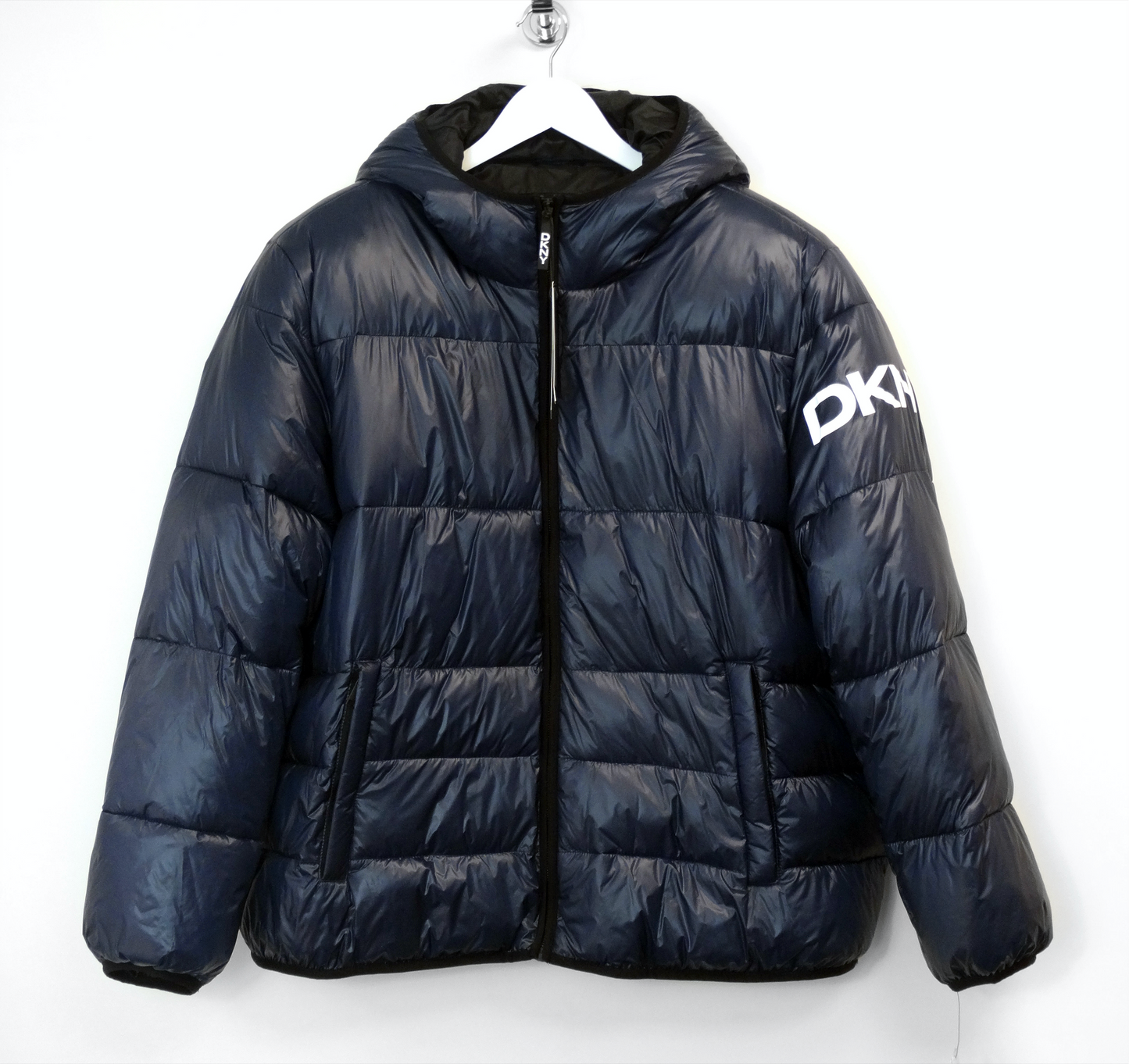 DKNY Mens Water Resistant Ultra Loft Puffer Jacket Navy