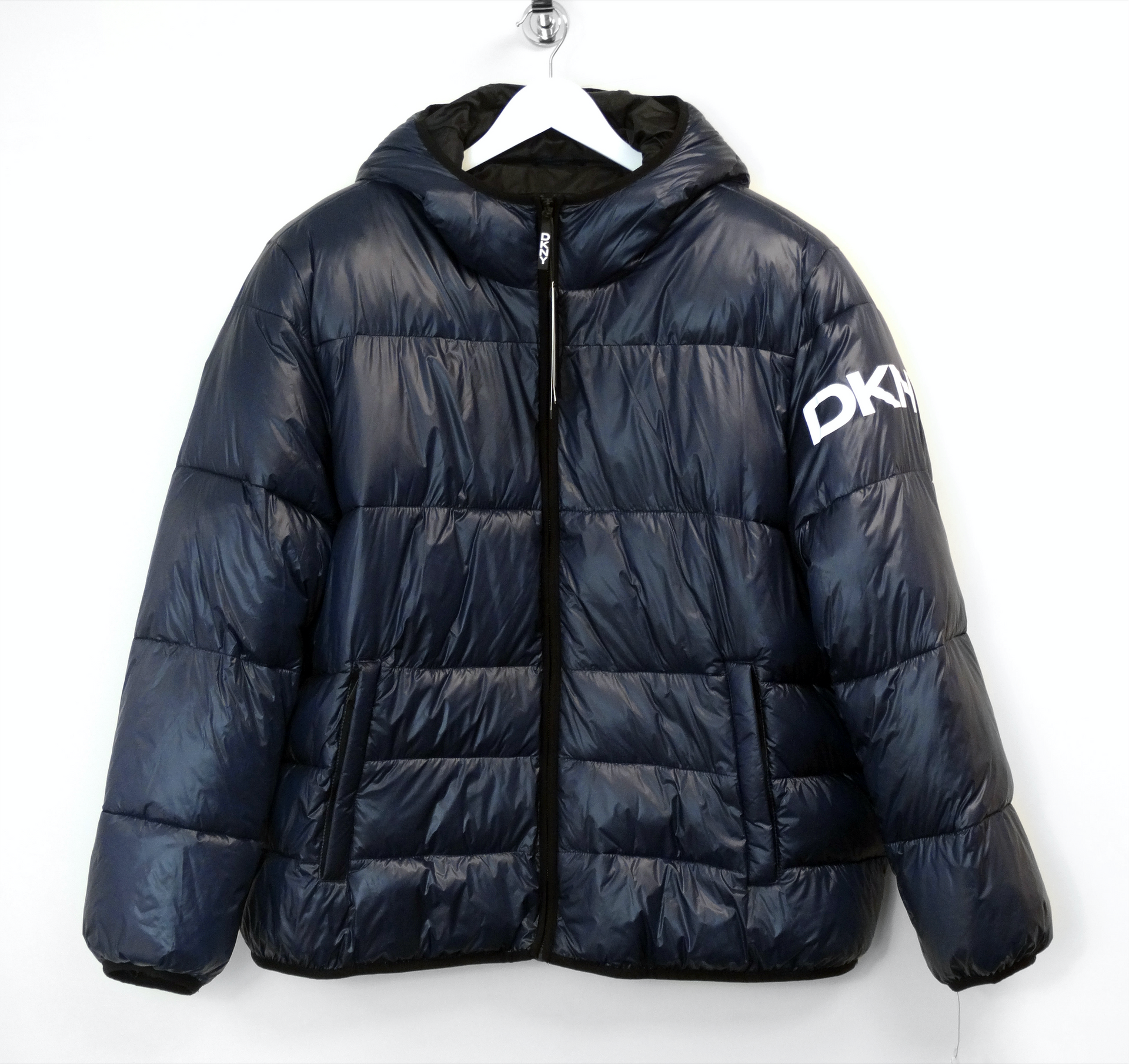 DKNY Mens Water Resistant Ultra Loft Puffer Jacket Navy CLEARO
