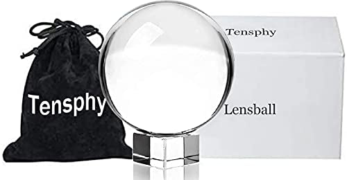 Tensphy 100 mm Photography Lensball Pro K9 Crystal Prop Ball with Stand